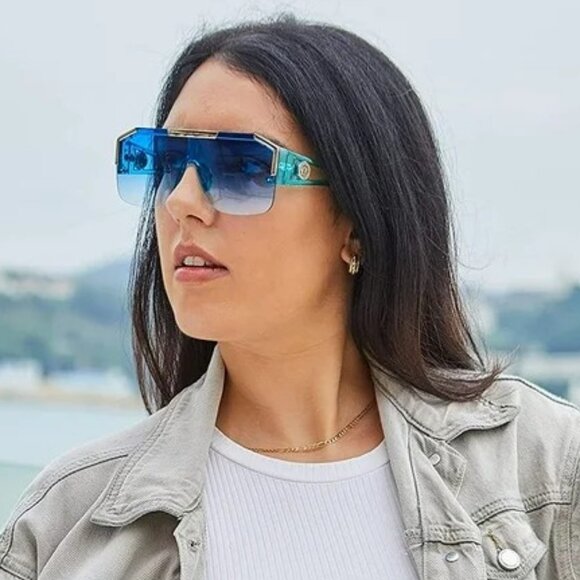 Square Retro Aviator Fashion Sunglasses - Picture 6 of 7